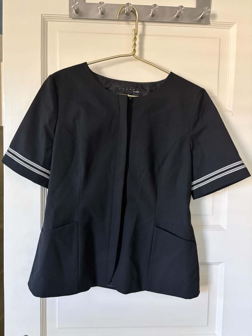 FOURRMY by Cintas Uniform Jacket Size 8 Black Short Sleeve
